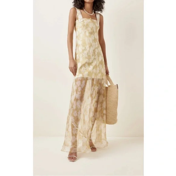Yellow Floral Maxi Dress - Women